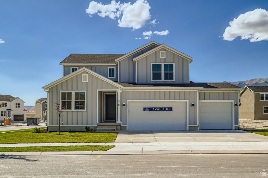 SPECIAL FINANCING AVAILABLE! For a comfortable, modern design, look no further than the Gunnison Plan in the Estates at Pinnacles at Eagle Mountain ! This attractive home opens with a private study, then flows into a contemporary layout showcasing a large kitchen with Quartz Countertops, a center island, and a walk-in pantry. The dining area and spacious great room-which features LVP flooring and access to the patio-are steps away, creating the perfect set-up for entertaining and everyday living. You'll also find a mudroom on this level. There are three bedrooms upstairs, including a luxurious primary suite with an expansive walk-in closet and a deluxe bathroom with dual vanities, a walk-in shower, and a soaking tub. Both additional bedrooms boast walk-in closets as well. Also includes a second-floor loft and an unfinished lower level.