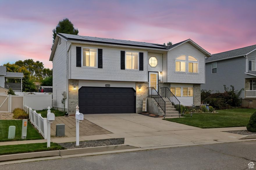 This wonderful home is located in a quiet cul-de-sac and is near Hill Air Force Base, schools, Eagle Lake Golf Course, Aquatic swimming pool, and shopping. Home has included solar (2021) and has not exceeded a $25 electric bill. The kitchen and dining are open to the family room & has LVP flooring.  The basement has a room that can be used as a bedroom or family room and includes a fireplace and a full bathroom. The back deck gives you views of the east and the patio is large enough for entertaining and get togethers. The west facing home provides backyard shade in the evening. Roof was replaced in 2021 & HVAC system in 2024. Shed is included.