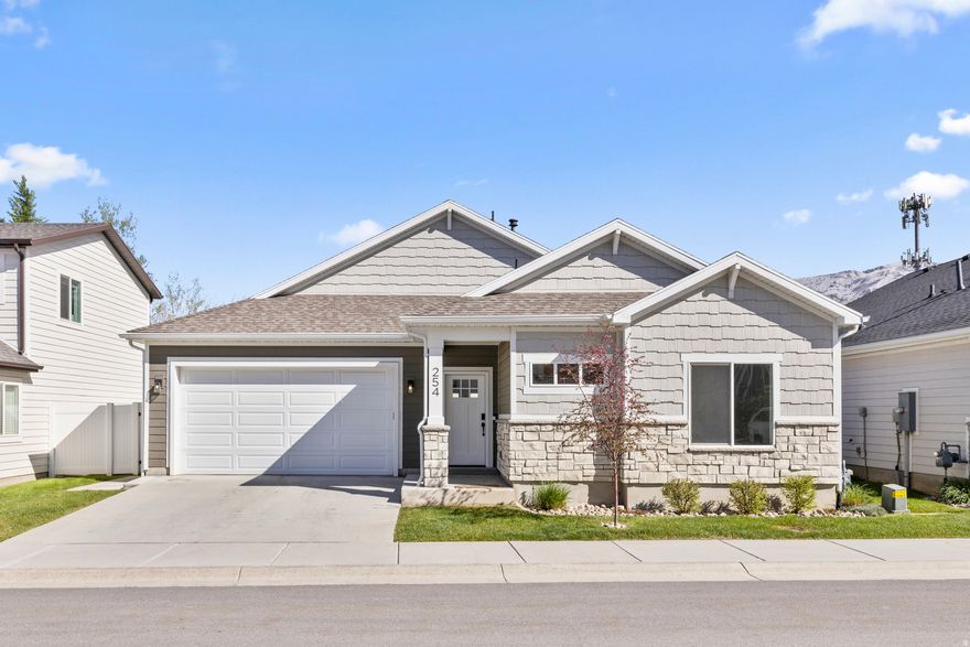 **OPEN HOUSE SATURDAY, APRIL 11, 11AM-1PM** LIKE NEW one-owner rambler/patio home in desirable North Ogden 55+ community.  2 large bedrooms with their own bathrooms. Large great room. Quartz countertops. Central Air/AC. Wide hallways & doors. Primary suite has large walk-in, low step, shower.  Freshly painted.  Stunning! Community amenities include lawn & sprinkler maintenance, pickleball courts, clubhouse, & snow removal.  HOA fee includes water & garbage as well.  Easy, comfortable, living! Easy access to skiing, golf, walking/hiking/biking trails, shopping, and entertainment. Cash, Conventional, FHA, VA buyers welcome. One year Equity Home Warranty INCLUDED!  Clean, clean, CLEAN!!