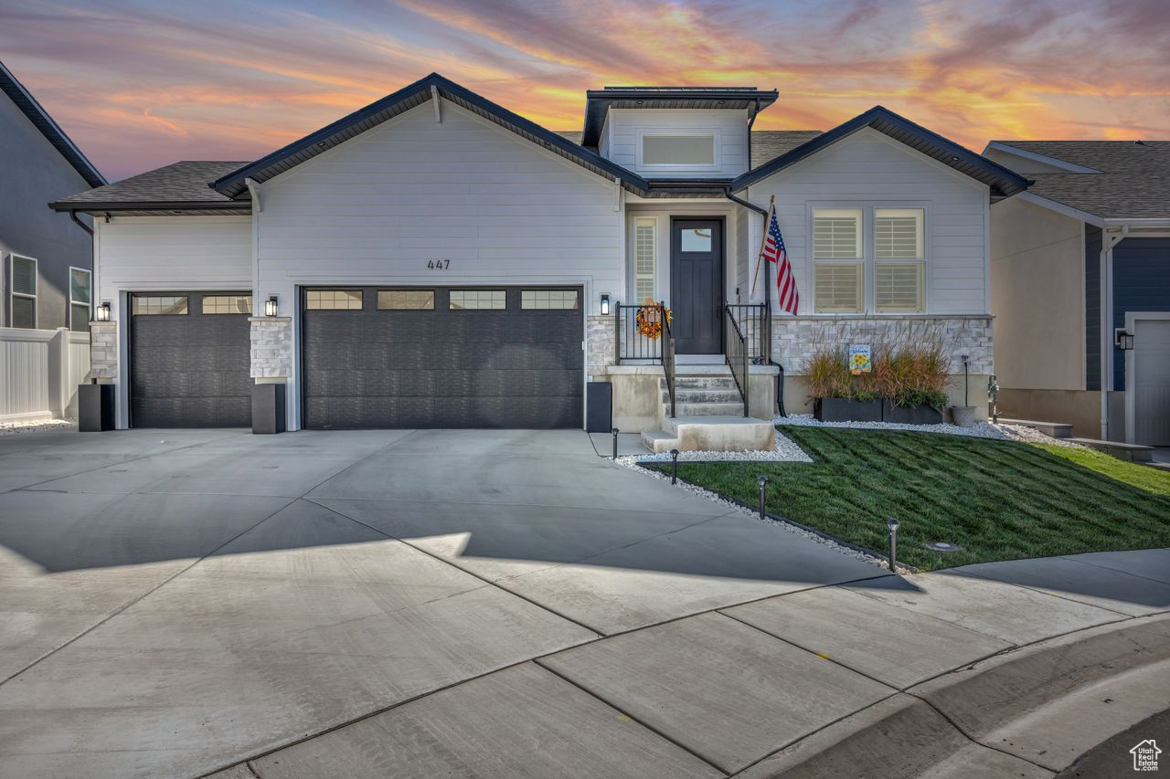 Welcome to the largest lot in the community, where luxury living meets everyday comfort. This masterfully upgraded home features high-end finishes, smart home technology, and an outdoor oasis designed for entertaining and relaxation. The backyard is fully landscaped with a pergola, concrete pad, a garden, and a shed, creating the perfect space for both gatherings and quiet evenings under the stars. Smart home features elevate convenience with a Ring security system & cameras, internet-connected garage doors, sprinkler system, and thermostat. "Snap Power" lighting on the bottom of electric outlets throughout the house senses when to pop on so you can see when its dark. The home also includes a Nuvo water softener, whole-home filtration system, extra-wide driveway, and a rare 3-car garage. The basement is stubbed for a kitchen, giving you options to expand. And when you're ready to venture out, enjoy quick access to the Rio Grande walking & biking trail-as well as a built in playground for the kids, just steps away from your front door!