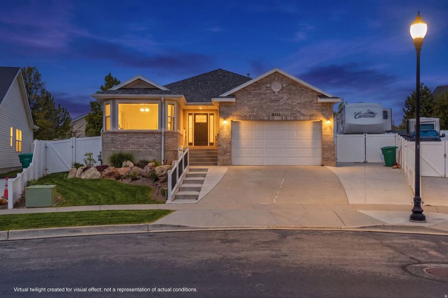 Incredible West Jordan rambler on a spacious lot  now available! From the moment you arrive, you'll be captivated by the stunning curb appeal and beautifully landscaped front yard. This spacious 3,302 sq ft home offers 6 bedrooms and 3 bathrooms with a bright, open layout that's perfect for everyday living and entertaining. ( Extra finished room without window makes 4 rooms downstairs) The oversized primary suite is a true retreat, complete with a separate tub and shower and a huge walk-in closet and fan light. You will love the yards landscaping. Complete with large patio, large RV pad with shed. Beautiful grassy area and fully fenced. This is a home you will truly love.