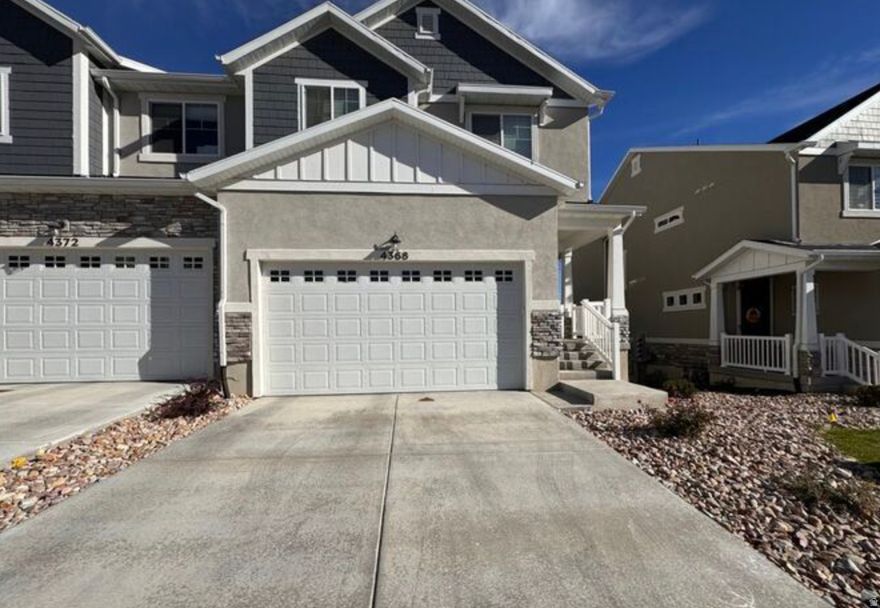 This end unit townhome has it all!  Prime location near Herriman Towne Center and a variety of shops/restaurants, in a great neighborhood with lots of amenities.  The townhome has a variety of upgrades in the home, including double vanity in the primary suite, accent walls throughout the home, and a custom built fireplace.  Fridge, washer, and dryer are included with the purchase price.  Tenants are in the home until June 30th, so please allow 24 hours notice for showings.  Seller will offer a 1% concession to go towards an interest rate buydown, closing cost credit, or purchase price reduction with a competitive offer