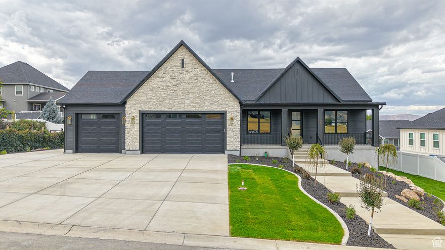 Be sure to click on the tour button to see the 3D tour. Nestled in a serene, quiet neighborhood, this stunning 7-bedroom, 5-bathroom fully custom home, built in 2025, offers 5,040 square feet of luxurious living space with breathtaking mountain, lake, and valley views. This residence has a chef's kitchen, featuring high-end appliances and exquisite finishes. Features and upgrades include, quartz countertops, double ovens with a separate cooktop, vented hood, LVP throughout, custom modern railings, 9ft ceilings on the main and basement, large shower with double shower heads and a rainfall, separate tub, double vanities, spacious walk-in-closet, large pantry, large covered deck, vaulted ceilings and recessed lighting throughout. The fully landscaped grounds enhance the property's charm, complemented by convenient RV parking. A versatile basement apartment with separate entrance  provides additional living space or rental potential.