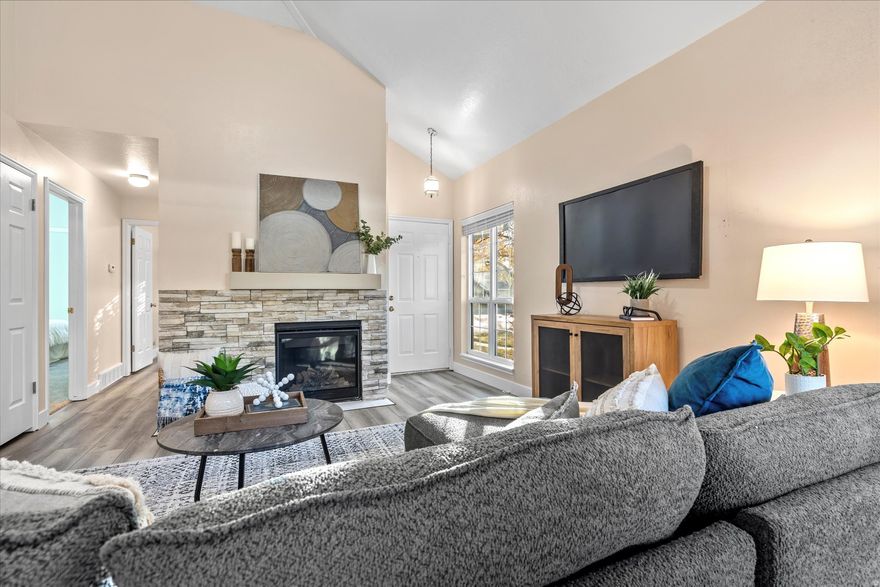 Updated Midvale rambler near Fort Union Blvd and TRAX. Open layout with vaulted ceilings, modern kitchen, and bright living area. Private patio and mature landscaping. Easy access to shopping, dining, and freeway. Includes tour and floor plan. Nearby Amenities  TRAX Midvale Fort Union Station (0.5 mi),  Fort Union Blvd shopping + dining (0.3 mi),  Wheeler Historic Farm (1.4 mi),  I-215 access (1.2 mi), Midvale City Park (0.8 mi)