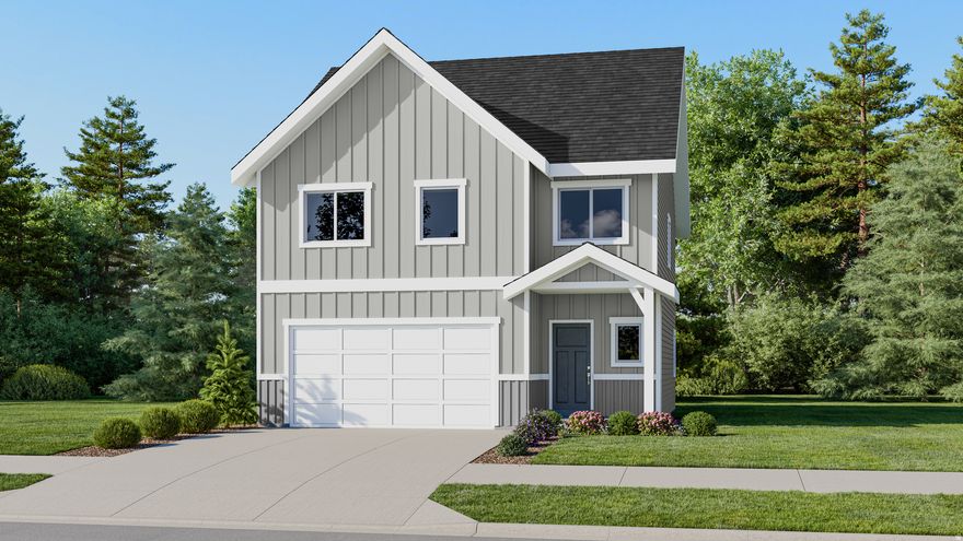 The Valley at Wildflower - 3113 - Wasatch.  Offering up to $20,000 towards closing costs when financing with our preferred lender! Estimated completion in August. This home offers 4 bedrooms, 2.5 bathrooms, an attached 2-car garage, and a full unfinished basement.  On the main floor, a spacious kitchen offers  white craftsman-style cabinets, Miami Oro quartz countertops, and stainless steel appliances including the refrigerator!  Upstairs is the owner's suite with owner's suite bathroom, laundry room, 3 additional bedrooms, and a full secondary bathroom. Square footage figures are provided as a courtesy estimate only and were obtained from builder. Buyer is advised to obtain an independent measurement. Interior photos are of same style of home, but not the actual home. Rendering is for illustrative purposes only.