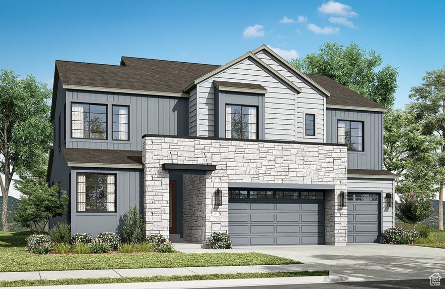 TRIPOINTE QUICK MOVE-IN HOME on lot 238! Experience stunning views of Mt. Timpanogos in the peaceful community of The Crossings at Lake Creek. Whether you're relaxing on the covered patio, unwinding in the expansive great room, or retreating to the elegant primary suite, you'll be surrounded by natural beauty. The chef-inspired kitchen, featuring an oversized island, is ideal for hosting and entertaining. Designer-selected finishes by an award-winning team bring style and sophistication, enhancing the home's serene setting. This thoughtfully designed home offers four spacious bedrooms, 3 and a half beautifully finished bathrooms, a separate office, and an unfinished basement ready for your personal touch. Square footage figures are provided as a courtesy estimate only and were obtained from Builder. Buyer is advised to obtain an independent measurement.