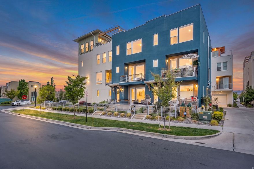 This popular floor plan is always a hit, for good reason.  The layout is super functional and this particular townhome has a major perk you don't see often in this price range- unbeatable, stunning mountain views from the kitchen balcony.  It is located in a wonderful part of Daybreak, walkable to the local market, restaurant's and the lake.  With 3 bedrooms and 2.5 bathrooms, this townhome also offers a flex room right off the front entry of the home that works great as an office or den. Washer, dryer and refrigerator included.