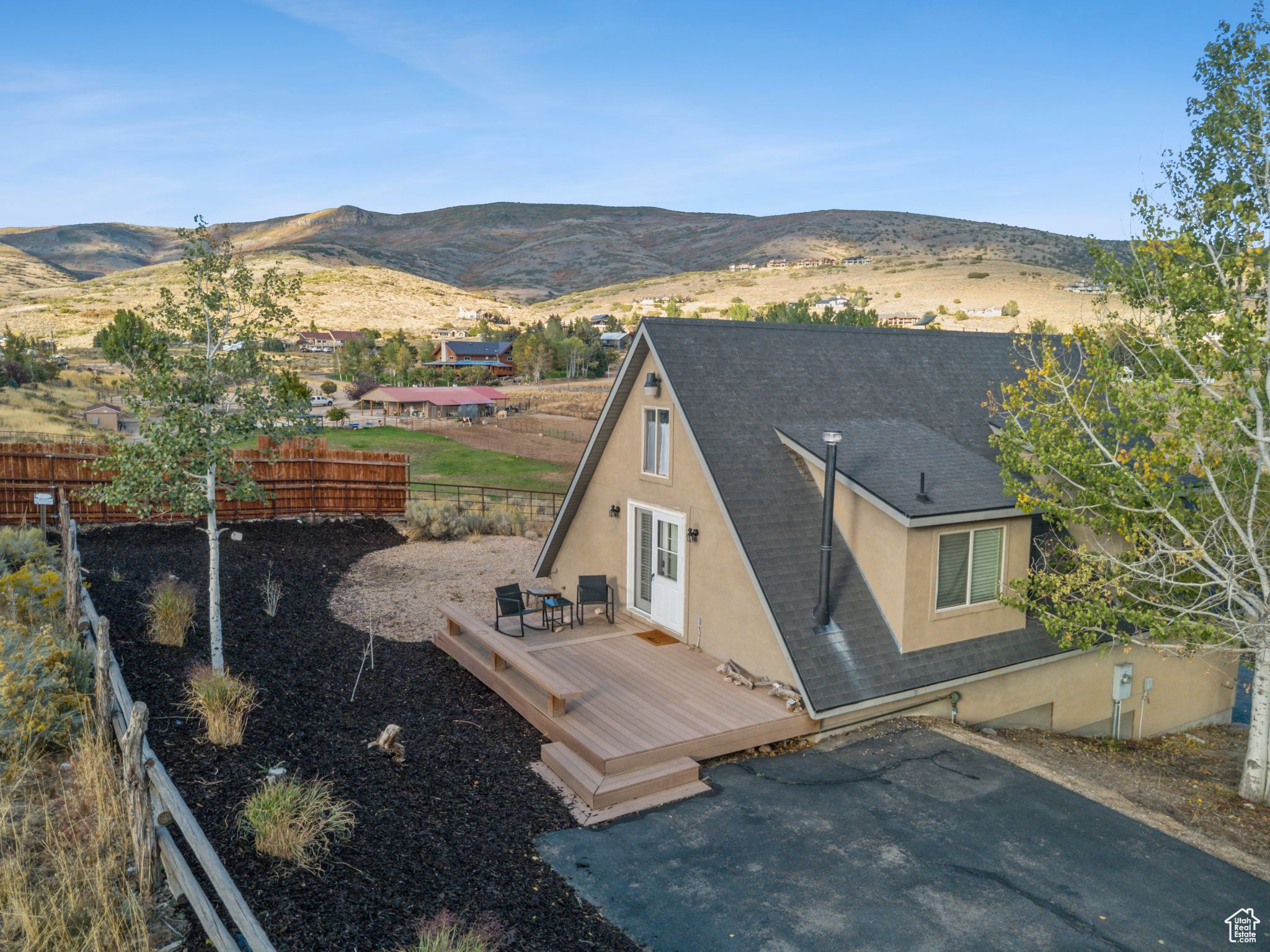 Nestled on the quiet northern edge of Heber Valley, this A-frame cottage offers rare seclusion with effortless access to world-class recreation. Set on five acres, it feels like a mountain hideaway yet is only minutes from Deer Valley's new East Village, Jordanelle and Deer Creek Reservoirs, the Provo River, the Wasatch & Uintah Mountain ranges, and all that Heber and Park City have to offer. The 2-bedroom, 2-bath cottage includes a kitchen, dining area, laundry room, and an oversized 2-car garage. Vaulted ceilings fill the interior with light, while the loft provides an intimate retreat - perfect for reading, meditation, or quiet reflection. The front deck extends the living space outdoors, creating a cozy spot to relax and take in the beautiful setting. Absolutely no smoking inside or on the property. This home is available furnished. Available for a 30+ days, month-to-month, 6 month, or 1 year lease. Lease amount and deposit amount will vary depending on length of lease. All information herein is deemed reliable but is not guaranteed. Renter is responsible to verify all listing information, including square feet/acreage, to renter's own satisfaction. Absolutely no smoking inside or on the property. This home is available furnished. Available for 6 months, or 1 year lease. Lease amount and deposit amount will vary depending on length of lease. All information herein is deemed reliable but is not guaranteed. Renter is responsible to verify all listing information, including square feet/acreage, to renter's own satisfaction.