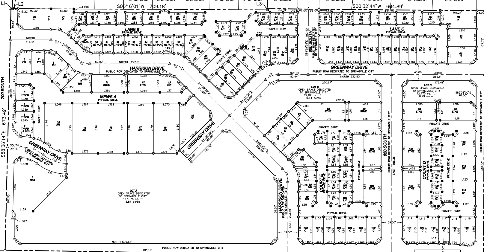 WESTFIELD'S CENTRAL SUBDIVISION - Land