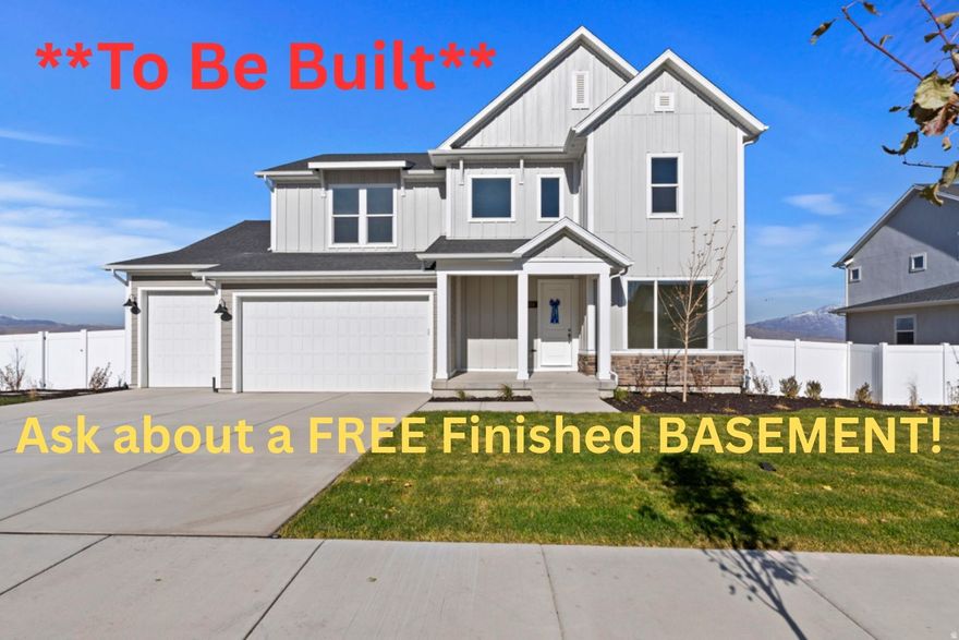 TO BE BUILT HOME with a FREE FULLY FINISHED BASEMENT on one of the community's largest and most coveted canyon homesites. Views, views, views! This half-acre plus homesite overlooks a scenic and serene valley and is adjacent to city trails and parks. This stunning and spacious home boasts 9-foot ceilings on the main and second levels with over-sized windows to capture panoramic mountain and valley views. The gourmet kitchen is a chef's delight, featuring maple cabinets, granite countertops, and an 8-foot island ideal for meal prep and entertaining. Imagine the gatherings and memories you'll make with nearly 1,600 square-feet of additional finished space with its 11-foot ceiling and walk-out basement. Located in the sought-after Eastridge Park community in East Layton, surrounded by scenic and majestic views, city parks and trails, lifestyle amenities, and highly regarded Davis School District schools.