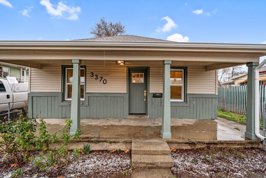 Cute and cozy move-in ready bungalow with an open layout. Updated with new kitchen cabinets, counters, stainless steel appliances, waterproof LVP flooring and fresh paint (inside and out). New energy efficient double pane vinyl windows throughout. Fully fenced deep backyard, perfect for pets and play. Oversized Tuff Shed (built in 2023) in the rear is included! Conveniently located close to Historic 25th Street, parks, shopping and freeway access.   Square footage figures are provided as a courtesy estimate only and were obtained from the county assessor.  Buyer is advised to obtain an independent measurement.