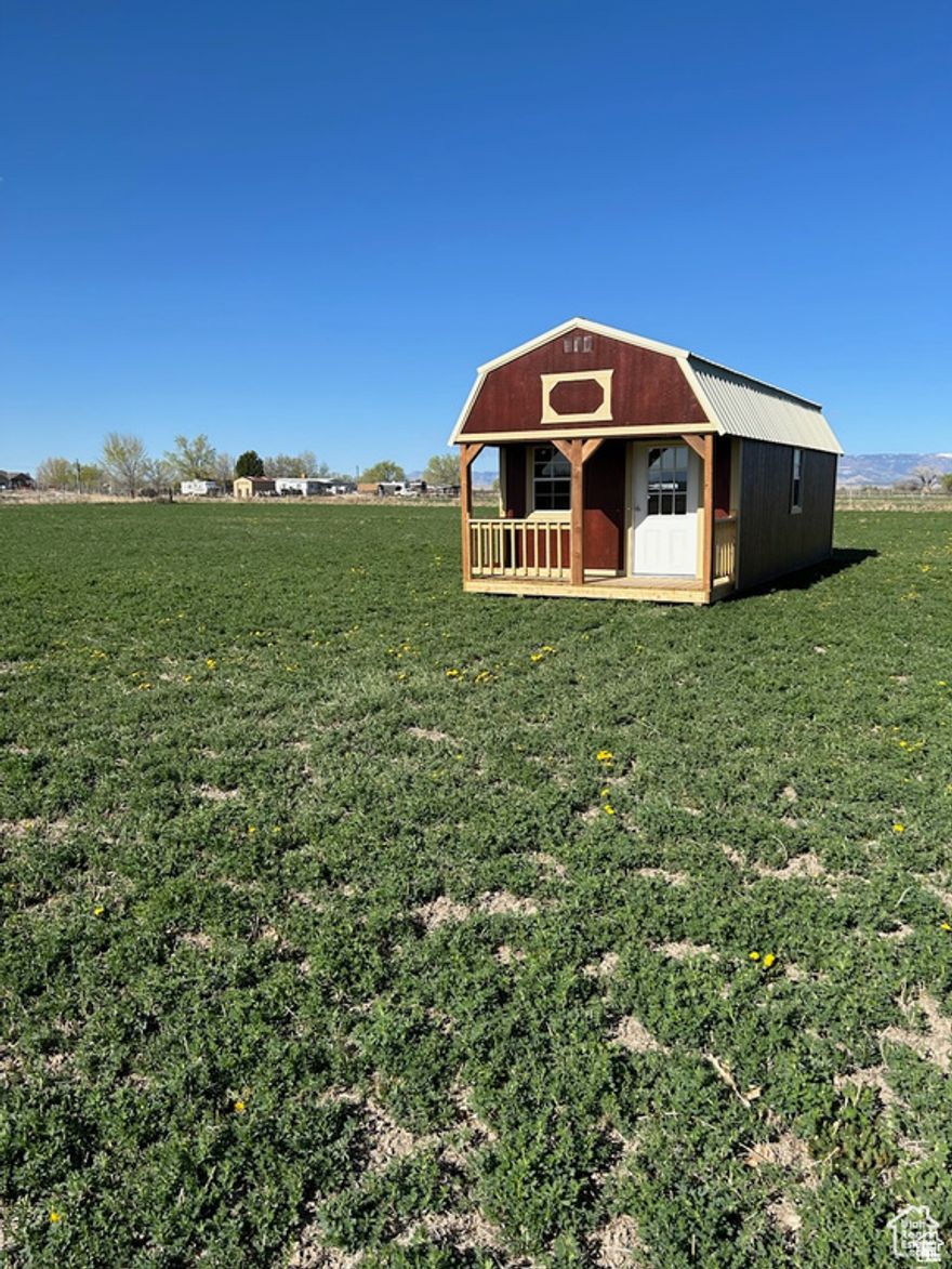All utility buyers must verify connection fees and service availability. The 12x30 portable shed is included.