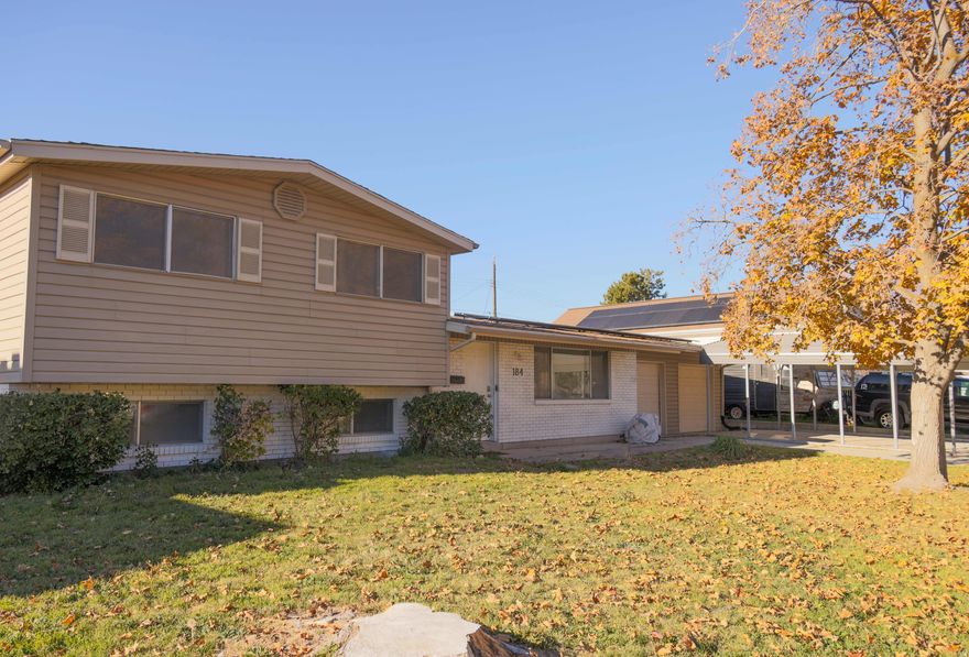 This recently renovated home features beautiful mountain views in the heart of Orem; enjoy the convenience of being close to everything! The updated kitchen an oversized 5x10 island, a large gas stove, subway tile backsplash, and plenty of counter space. The bathrooms are updated with heated flooring and a large soaker tub. Enjoy lower utility costs with solar panels and EV hookups in the spacious garage with epoxy floors. The home has beautiful mature trees (including pear trees), a spacious deck and patio, hot tub, and shed. This home is an entertainers dream. Schedule your showing today!