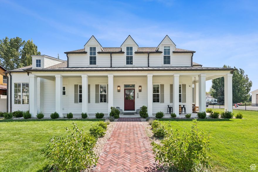Built in 2022 on a cul-de-sac in charming Midway, this stunning custom home blends timeless elegance, modern comfort, and resort-style living. From its wrap-around porch to its professionally curated interior, every detail has been crafted to impress.  Inside, a light-filled open floor plan connects inviting gathering spaces with private retreats. The chic chef's kitchen is a dream boasting an Italian made ILVE gas range, double islands, a Venetian plaster hood, and a spacious butler's pantry with an extra oven, dishwasher, sink and second refrigerator. The main-floor primary suite features dual closets, a soaker tub, spa like shower and its own laundry.  Next to the main-level suite is a home office with custom built-ins that can double as a sixth bedroom or nursery.  Four additional bedrooms (two are ensuite) and a bonus room upstairs offer comfort and privacy for all.   The fully fenced backyard is your private resort-complete with a heated fiberglass pool with automatic cover, a putting green and playhouse. Additional highlights include 3 car garage, craft room, mud room, laundry on each floor and extra RV/boat parking.  Just a short stroll to historic Main Street's shops, dining, and farmer's markets-and minutes from hiking, biking, golf, skiing, and Utah's pristine lakes and rivers-this home blends mountain charm, thoughtful design, and everyday luxury in perfect harmony.