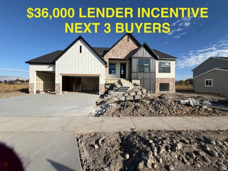 Welcome to this beautifully designed 3,900 sq ft rambler that seamlessly blends classic curb appeal with contemporary finishes. Featuring 6 spacious bedrooms, 4 bathrooms, and two full kitchens, this home offers flexibility and space for multigenerational living, entertaining, or rental potential.  Step into a light-filled entryway with soaring ceilings, leading into an expansive great room with high ceilings that create an open, airy feel. The main kitchen is a chef's dream, boasting a large walk-in pantry, elegant floating shelves, and a layout made for both function and style.  Downstairs, enjoy 9' ceilings in the fully finished basement, which includes a full second kitchen, generous living space, and a convenient exterior walkout, perfect for guests or separate living quarters.  Additional highlights include:  Oversized 3-car garage with plenty of room for vehicles, storage, and toy.  Thoughtfully designed floorplan with spacious bedrooms and ample storage.  Tasteful finishes and timeless exterior that enhances the home's curb appeal. Whether you're hosting gatherings or simply relaxing at home, this property checks every box for comfort, space, and style. Don't miss the opportunity to own this exceptional rambler!