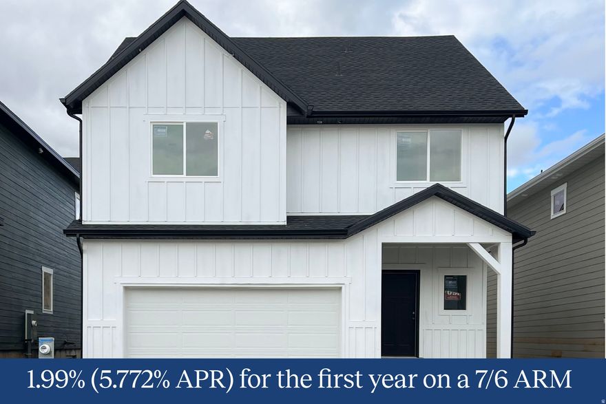 The Valley at Wildflower - 1522 - Cache.  Offering rates as low as 1.99%(5.772% APR) for the first year on a 7/6 ARM when financing through Lennar Mortgage. Estimated completion in NOVEMBER. This floorplan has 4 bedrooms, 2.5 bathrooms, family room, and full unfinished basement. The kitchen features gray craftsman-style cabinets and quartz countertops. Upstairs is the laundry room, owner's suite, and owners suite bathroom, three more bedrooms, and one full bathroom. Square footage figures are provided as a courtesy estimate only and were obtained from builder. Buyer is advised to obtain an independent measurement. Interior photos are of same style of home, but not the actual home.