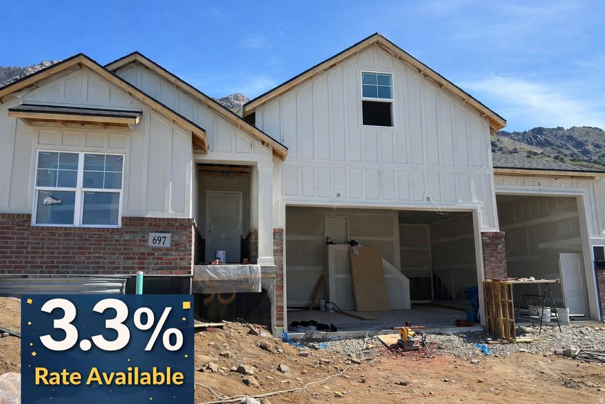 Come get a 3.3% Preferred Lender Rate!! 3-2-1 buy down or a 2-1 buy down available! Contact agent for details. Welcome to this beautiful home on the east bench of Willard, where thoughtful design meets breathtaking mountain and valley views. Built for both comfort and functionality, this home features a main-floor primary suite, allowing for easy one-level living with room to grow. The open-concept great room showcases vaulted ceilings, abundant natural light, and seamless flow into the kitchen and dining area - perfect for everyday living or entertaining. The bonus room above the garage is set up as a 4th bedroom or an awesome play room for your family! An amazing garage provides ample storage for vehicles, tools, and outdoor gear. Located in a quiet, desirable neighborhood with easy access to schools, recreation, and commuter routes, this home offers the ideal balance of small-town living and modern convenience. With new construction and move-in readiness, this is a rare opportunity to own a quality home in Willard. Please reach out to listing agent for info on finishes and time to walk the home.