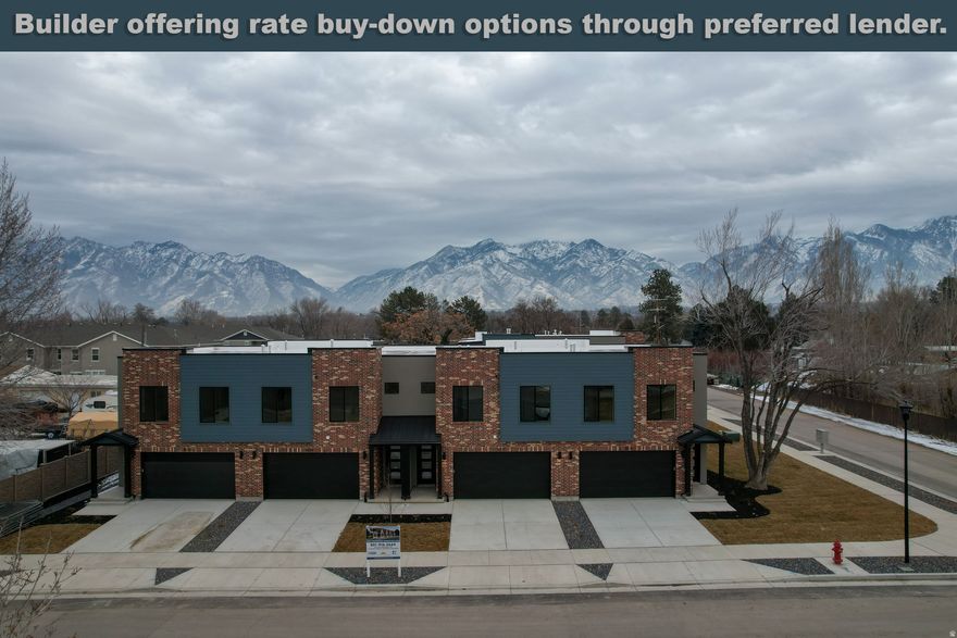 Welcome to this exceptional new construction townhome nestled in Sandy, Utah. Boasting premium finishes, ample natural light, and an open-concept layout, this townhome is designed to blend contemporary style with functional living. Equipped with GE Profile appliances, including a gas range and range hood, this kitchen is a chef's dream. Elegant cabinetry, sleek countertops, and a spacious layout make cooking and entertaining a delight. The spacious master suite features a large walk-in closet and a luxurious four-piece bathroom and a covered balcony with breathtaking views of the surrounding mountains; the perfect spot to enjoy a morning coffee or unwind in the evening. Two large secondary bedrooms, each with a walk-in closet, offer ample space for family, guests, or a home office. The unfinished basement provides endless possibilities-add a family room, extra bedroom, and bathroom to suit your lifestyle needs and maximize your living space. This modern townhome is ideally located in a quiet neighborhood, and is just minutes from shopping, dining, and outdoor recreation, with quick access to major highways and the stunning Wasatch Mountains. Whether you're entertaining guests, relaxing in your master retreat, or envisioning future upgrades in the basement, this townhome offers the ideal canvas for your next chapter.