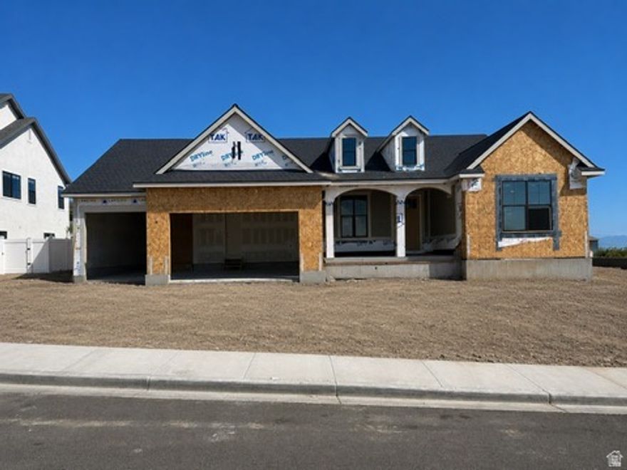LOT #117 - The "Treble" plan by Symphony Homes is sure to be a standout, with an estimated completion in September. Designed in a timeless farmhouse style with brick and Hardie exterior, this home offers an open, spacious layout with thoughtfully curated designer finishes throughout. Interior highlights include custom wainscoting, shiplap accents, crown molding, a beautiful fireplace, and a built-in mudroom bench with hooks. The galley-style kitchen is both functional and refined, featuring a column refrigerator and freezer, double wall ovens, a 36" 5-burner gas cooktop, and a butler's pantry. The fully finished basement is designed for entertaining, complete with a game room, wet bar, one full bathroom, one half bathroom, and a large finished storage room with built-in shelving, plus additional cold storage. Enjoy outdoor living on the covered patio, and take advantage of the extended 41' deep third-car garage-perfect for extra vehicles, toys, or storage. Full landscaping is included.