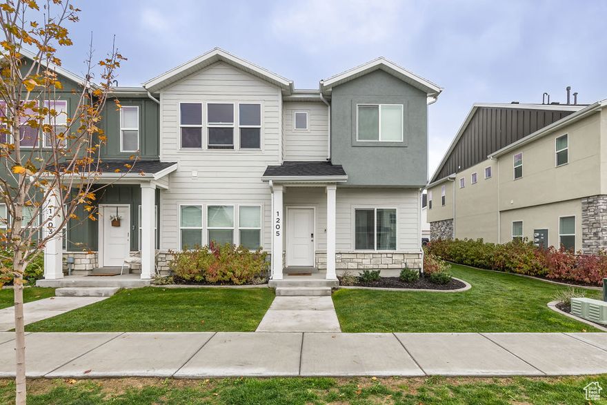 Beautiful townhome built in 2024.  End unit with lots of light!  9 ft ceilings on the main level, Quartz countertops throughout, white cabinets, Luxury Vinyl Plank floors on main level, bathrooms, and laundry room. This home has a 1 car garage with extra space for storage. Walk in Closets in the both bedroom suites. Come with smart home system including Ring Doorbell cameras, Ecobee thermostat, Lift MyQ garage door openers, and programable entry door deadbolt.  Two master bedrooms with bathrooms and walk-in closets attached.  1 1/2 car garage with space for plenty of storage.  White cabinets with quartz countertops throughout.  Pantry and 1/2 bath off of kitchen.   Five minute walk to the Logan River Trail leading to Trapper and Rendezvous Parks.