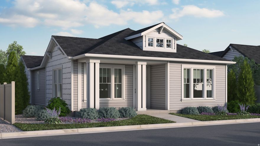 Come check out Springhouse Village in Daybreak, our 55 and better community with a huge emphasis on Active-Adult, Resort Style living! We have our own full-time lifestyle director dedicated to curating a calendar each month full of fun activities and clubs to participate in! The "Lupine" is a darling rambler with a lot of windows in the great room, a spa shower in the primary bathroom and more! (Photos are of another home in another community. Lupine Homesite 549)