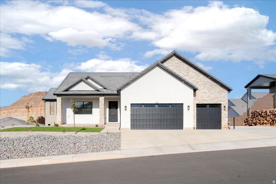 Welcome to this brand-new, beautifully designed home in the highly sought-after Shooting Star community, complete with a nearby park for added charm and convenience. This spacious residence boasts 6 bedrooms and 4 bathrooms, offering plenty of room for family, work, and play. One of the standout features is the thoughtfully designed ADU (Accessory Dwelling Unit) - perfect for multi-generational living, rental income potential, or private guest accommodations. This home has 10ft ceilings in the basement. The open-concept kitchen and living area flow seamlessly onto a large balcony, creating the ideal space for gatherings, entertaining, or simply enjoying the views. Outside, enjoy your very own 4-hole putting green, adding fun and recreation in your backyard! Also enjoy a $15,000 preferred lender incentive