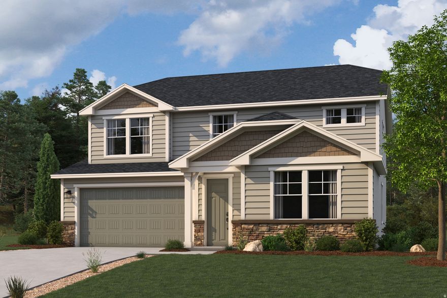 Homesite #24 - Introducing the Huntington at Pioneer Meadows, an inviting 2,450 square-foot haven of two-story living. The first floor's open-concept great room and dining area are seamlessly joined to the kitchen, featuring a walk-in pantry and a center island. Enjoy indoor-outdoor living with a patio just steps from the dining area. A study, full bathroom and bedroom complete the main level. Upstairs includes an additional 4 bedrooms, second full bathroom with dual vanity, and convenient laundry room. A secluded primary suite offers a dual vanity, separate tub and shower, private toilet, and an expansive walk-in closet to complete this impressive home. Estimated completion is February 2026.