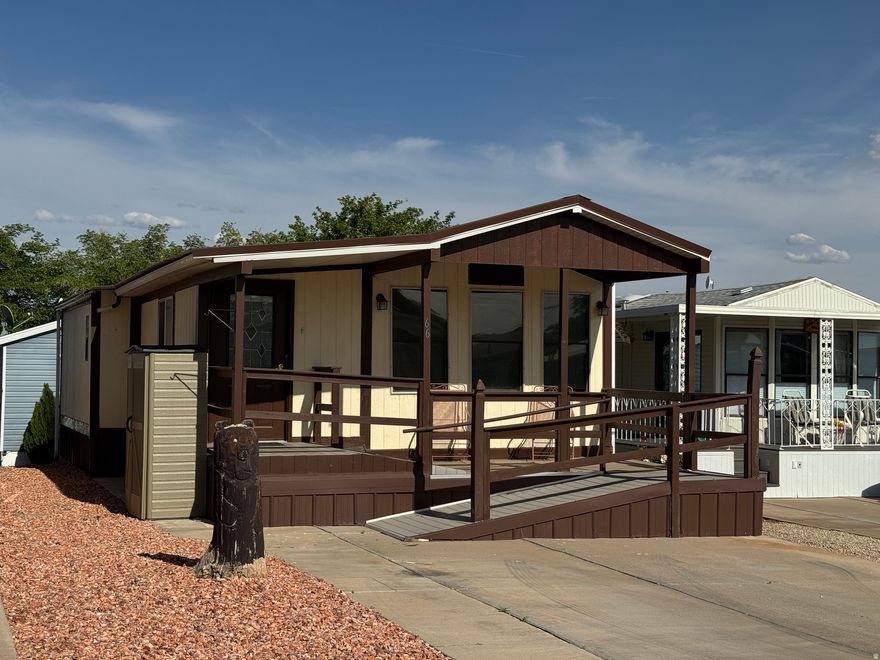 Whether you are looking for a seasonal getaway or a permanent home in the red rocks, this property offers an unbeatable price point in a convenient location. Enjoy a 55+ community with low-maintenance living while being surrounded by the stunning vistas that Southern Utah is known for.