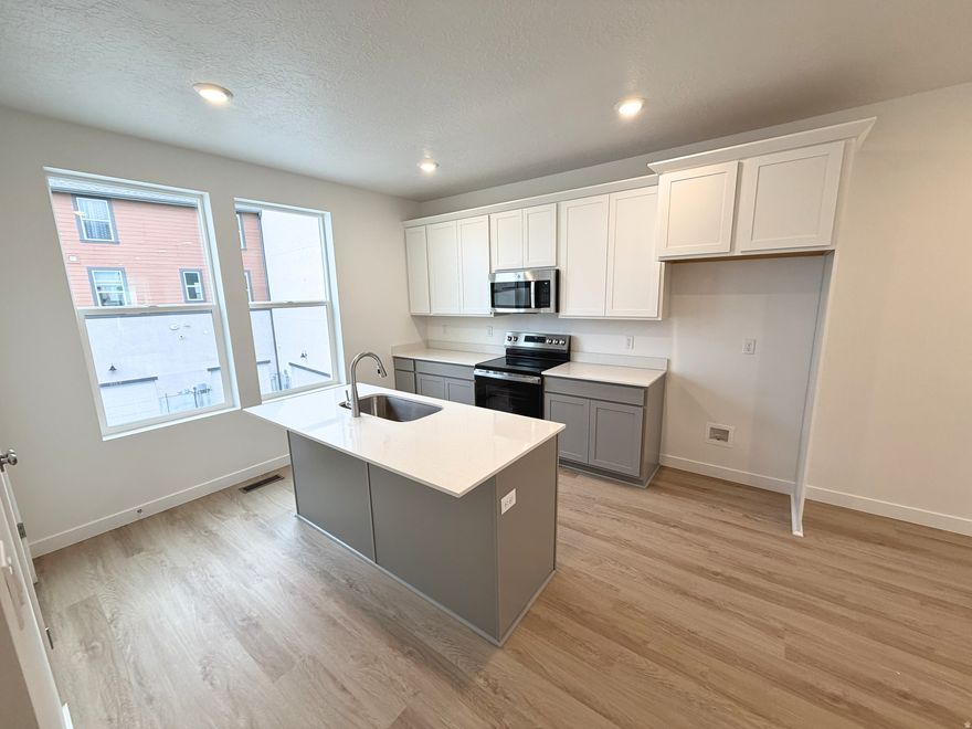 The Cameron at Beacon Pointe combines modern design, high-quality finishes, and unbeatable affordability, and it also qualifiesfor the Utah Housing SB240 program with $20,000 in assistance to maximize your savings. Located just steps from the Saratoga Springs Temple and surrounded by established neighborhoods, schools, parks, shopping, and dining, this home offers 3 bedrooms and 2 bathrooms with future potential for a 4th bedroom and 3rd bathroom in the basement. Inside, enjoy a chefinspired kitchen with quartz countertops, stainless steel appliances, abundant cabinetry, a vaulted primary suite with walk-in closet, and professionally curated interior finishes. Maintenance-free landscaping and included fiber internet make everyday living easy. Homes here are moving quickly-don't miss your chance! Incentives and rates may change without notice and require using First Colony Mortgage; terms depend on credit approval and program guidelines. Photos may reflect similar models or staged examples; layouts and features vary.