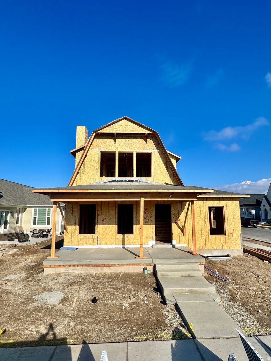 GETTING STARTED - HOME LOOKS INCREDIBLE...UNDER CONSTRUCTION - EST COMPLETION 4.1.26 - STRUCTURAL OPTIONS HAVE BEEN CHOOSEN - GET IN BEFORE 11.30.25 TO PICK INTERIOR OPTIONS...Built by Goodboro Homes, this stunning Gambrel cottage home is located in the desirable Holdaway Fields neighborhood in Vineyard, offering breathtaking lake and mountain views. This is a spectacular corner lot! The home features a beautiful kitchen, an open floor plan with plenty of windows for natural light, and gorgeous upgraded finishes throughout. The spacious primary suite boasts his & her walk-in closets for added convenience and luxury. Designed for main floor living, this home provides everything you need on the main level with the option to finish the basement for even more space. Located in the heart of Utah County, you'll be just minutes from the Utah Lake trail system, Sleepy Ridge Golf Course, Megaplex, Top Golf, shopping, dining, and more. The community will include 162 homes, a clubhouse, swimming pool, and pickleball courts. Holdaway Fields embraces traditional Utah architecture with classic cottage, craftsman, and tudor style homes. Homes in this community intentionally define the street edge with open yards, front porches, and beautiful entries.