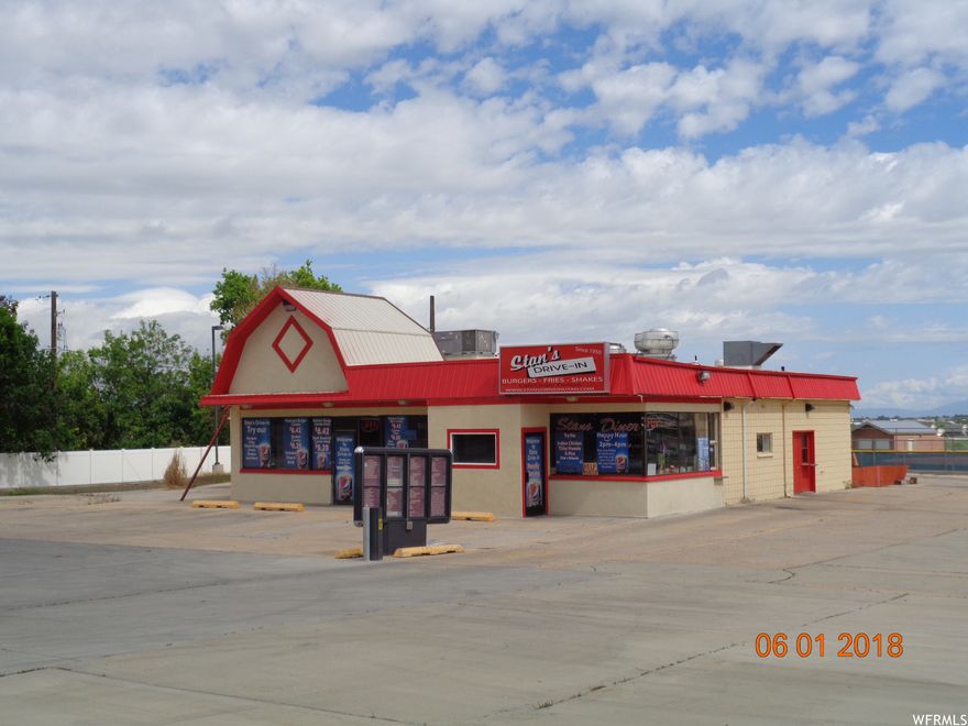 Leased for 3 years!  Tenant has option to purchase . RETAIL/RESTUARANT Location.  Located adjacent to Salem Hills High School and Highway 198 running through Salem.,  Stan's Drive In, is a a fully operational and operating business complete with improvements and equipment.  Building is 4,054 Sq Ft   The facility offers both inside sit-down dining or a convenient drive-thru window.  Well established client base.  Purchase Price includes real estate and equipment/fixtures.  Leasing the property is also an option along with a lease with option to purchase.  Square footage figures are provided as a courtesy estimate only and were obtained from Utah County Records .  Buyer is advised to obtain an independent measurement.