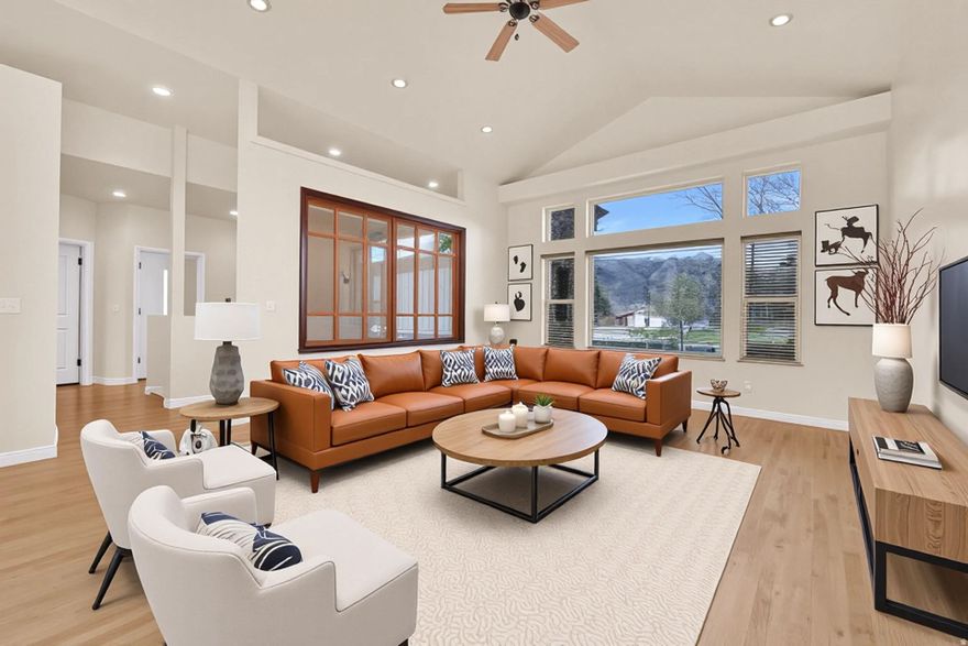 Nestled in the heart of Eden and the Wolf Creek Resort area, this charming, very well cared for home is in excellent condition inside and out due to very little occupancy over the past 20 years. This meticulous home offers lots of natural light in the main living area, a large gathering room with vaulted ceilings adjoining the kitchen/dining area, 3-spacious bedrooms, 2-baths and laundry on the main level. The large, redwood deck on backside of home offers beautiful views of the surrounding mountains and Wolf Creek golf course with plenty of space for entertaining. The home's lower level has a sitting room, a second gathering room and adjoining kitchen, 2-bedrooms, a full bath and plenty of storage areas. Enjoy the convenience of a walk-out slider to the backyard, which could be converted into a second entrance to the home. Patio Springs is part of an HOA with a minimal yearly fee to help with weed control and maintaining a community trail system. Located only minutes from 3 major ski resorts, an 18-hole golf course, miles of hiking and biking trails and so much more for the outdoor enthusiasts. This home is easy to show and it's a must-see to appreciate the condition of the home. Plumbed for Central Air system, but unit not currently installed.