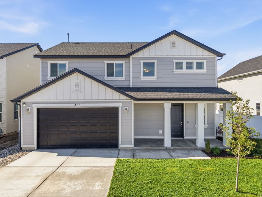 This beautifully maintained American Fork home offers 4 spacious bedrooms and 2.5 bathrooms with a bright, open floor plan perfect for everyday living and entertaining. The kitchen features a gas stove, huge pantry, and seamless flow into the main living areas. Upstairs, the primary suite includes a walk-in closet and private bath, while all bedrooms are generously sized. Additional highlights include a brand new water softener, fiber internet throughout via CenturyLink, and a fully paid-off Vivint security system (just $50/month monitoring) with cameras,  doorbell camera, door sensors, and smart lock.  Enjoy a fully fenced and landscaped backyard with no rear neighbors and a park directly behind-plus apple and peach trees, a shed, swing set, and playhouse all included. Convenient freeway access makes commuting easy, and the low $180/year HOA is known for being easy to work with. This home offers the perfect combination of space, privacy, and value in a prime location.