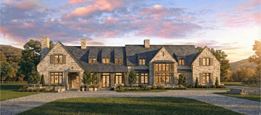Set on over an acre in the heart of Midway's sought-after Whitaker Farms, this to-be-built custom estate blends the grace of a European country home with the comforts of modern living. Thoughtfully designed with influences of French Provincial and English Tudor architecture, it balances Old World charm with contemporary ease. The exterior pairs natural stone with textured stucco, highlighted by steep rooflines, tall chimneys, and elegant dormers. Arched entryways and classic mullioned windows create a welcoming, refined presence, while a covered loggia extends the living space outdoors, perfect for gathering or quiet evenings. Inside, the home is designed to live beautifully with five bedrooms, nine bathrooms, and two conveniently placed laundry rooms. Four fireplaces anchor the living spaces, creating warmth and ambiance throughout. Every element, inside and out, is crafted with care to reflect understated luxury and enduring quality. Surrounded by mountain views and steps from world-class recreation, this home offers a rare chance to own a legacy property in one of Midway's most picturesque neighborhoods.