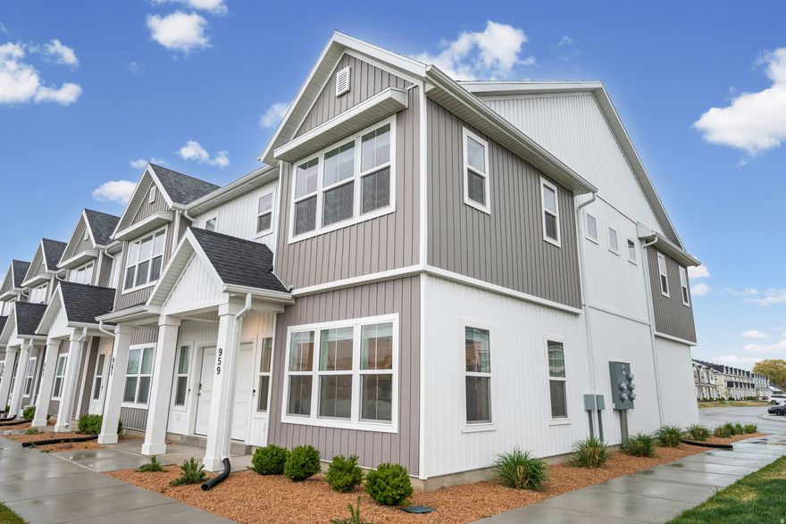 Welcome to this beautiful 2024 end-unit townhome in the growing community of Tremonton. Offering 3 bedrooms and 3 bathrooms at 1,281 square feet. This home combines modern living with convenience and low maintenance. Enjoy added light and privacy that comes with an end unit. This home is minutes from the freeway entrance, local golf course, hospital and local amenities. The community includes walking trails, a playground and pickleball court.