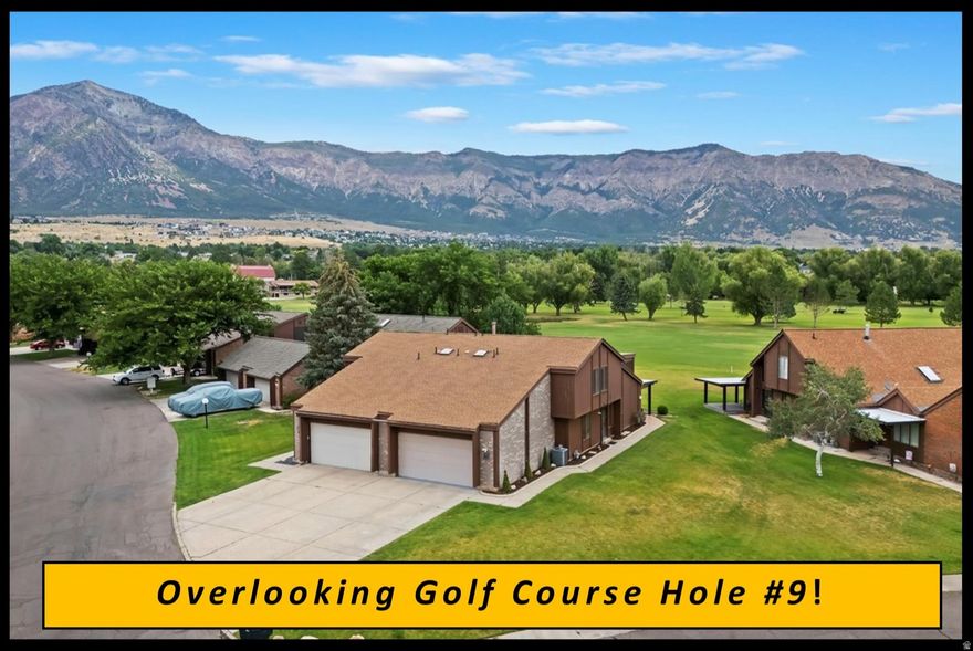 Enjoy resort-style living on the Barn Golf Course in Pleasant View - this light-filled condo overlooks the fairway and offers direct access to golf, trails, and mountain views. Perfect for those who value quiet, low-maintenance living just minutes from Ogden! Enjoy the spacious living room with fireplace, vaulted ceiling and lots of windows overlooking Hole #9 of the golf course, all new electrical outlets and switches, efficient kitchen with plenty of cabinets for storage, large dining area, main floor primary bedroom with lots of closet space, and main floor laundry complete the first level. Upstairs has open family room area with vaulted ceiling and skylights, large bedroom with walk-in closet, storage room and unique den/office area. Backyard with generous covered patio with views of the golf course and the mountains! Attached 2-car garage. Seller has never occupied the property and will not provide Seller's Property Condition Disclosures. Square footage provided as a courtesy, buyer to verify all. Schedule via Aligned Showings.