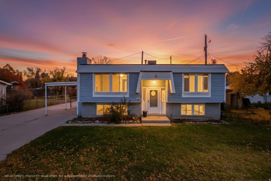 Newly Remodeled Home in Kearns. Come & See this newly updated home that's perfect for your family. New recessed lighting, new paint and flooring, new carpet and a 2nd full kitchen in the basement with basement walkout. Great for two families or an investment property. Washer, Dryer and Refrigerator ALL included. Fantastic lot size and backyard space. Shed included and tons driveway space and parking. Great central location, close to shopping, schools, and highway. Square footage figures are provided as a courtesy estimate only and were obtained from county records.  Buyer is advised to obtain an independent measurement. Buyer to verify all.