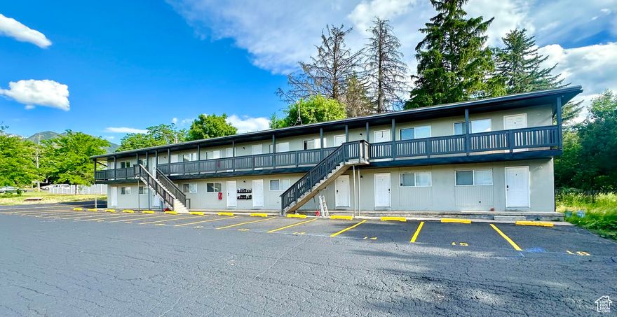 Beautifully Remodeled 16 Unit Apartment Complex located in a quiet Neighborhood in Logan. This multi-family apartment complex is very attractive for both tenants as well as investors because its been 100% remodeled top to bottom inside and out! This Property Never has any vacancies. Most tenants have been married students attending USU or working adults that want a brand new remodeled Apt near downtown Logan.     It has 16 spacious studio apartments. Units #1-8 on the main floor and Units #9-16 are upstairs on the 2nd floor.  Each apartment is the same size. The property was completely remodeled in 2019. Brand New Everything!    New Plumbing, New Electrical, Outlets and Fixtures, New Insulation, New Drywall, New Paint, New Flooring, New Cabinets, New countertop & Sinks, New Fridge, New Stove & New Microwave, New Furnaces & Water Heaters, New Culture Marble shower, New Exterior Doors and Interior Doors. New Windows, New Blinds EVERYTHING is BRAND NEW on the Inside!!! Each unit rents for $1,000 which Includes Wifi. All 16 leases are all 12 month leases. Square footage figures are provided as a courtesy estimate only. Buyer is advised to obtain an independent measurement. PLEASE DO NOT DISTURB TENANTS.   2023 - Roof was Replaced   2024 - New gutters, New soffit & Fascia. New subfloor on upper walkway for 2nd story  2024 - New paint on exterior building and railings. Fresh black top sealing for parking lot and fresh painted lines and numbers in parking lot.  2024 - Brand new Fence on south side of property.    Rents are below market. Rents could be raised to $1,050 - $1,100 per month before WIFI. Just barely made it pet friendly. So tenants pay $50 per month for pet rent.   Adding a Laundromat  on the property could easily generate $1,000 monthly or $12,000 annually  Potential to add Covered parking to increase rent income as well.       Please email the Owner with questions about the property and to set up a tour to come see this beautiful investment in person.