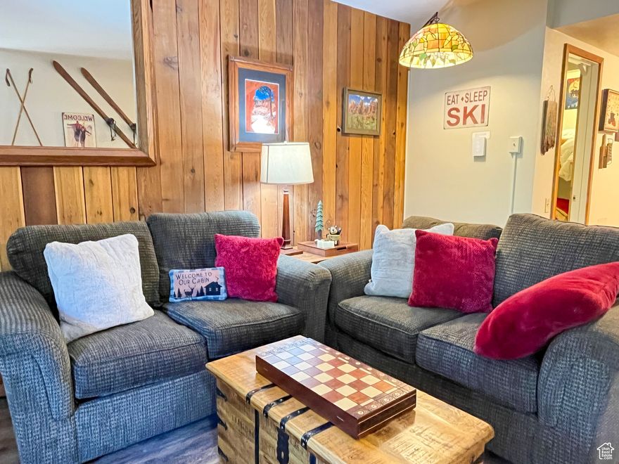 Nestled in the pine trees, this cute & cozy 1 bed condo offers privacy, has a front deck, and a fire pit nearby (free firewood for owners). It's right off of HWY 143 close to the slopes; near Giant Steps and can be used year-round. Plenty of room; includes bonus room with bunk beds. This condo comes furnished, as shown in the pictures. Come for a relaxing time in the mountains, no matter the season