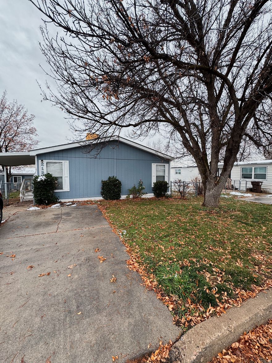 This affordable 3-bedroom, 1-bath home is move-in ready and conveniently located near Hill AFB, shopping, schools, and parks in the well-maintained Lakeview Estates Community. Situated on a prime lot, the home offers a spacious layout with a large main bedroom, great storage, and a functional kitchen with plenty of cabinet and counter space. Enjoy a fully fenced backyard perfect for pets, plus a storage shed for added convenience. Recent updates include newly installed central air and an updated heater. Community amenities include a playground, basketball court, soccer field, BBQ area, clubhouse, guest parking, and snow removal. The park also participates in Layton's Crime-Free Housing Program for added peace of mind. Schedule your showing today!