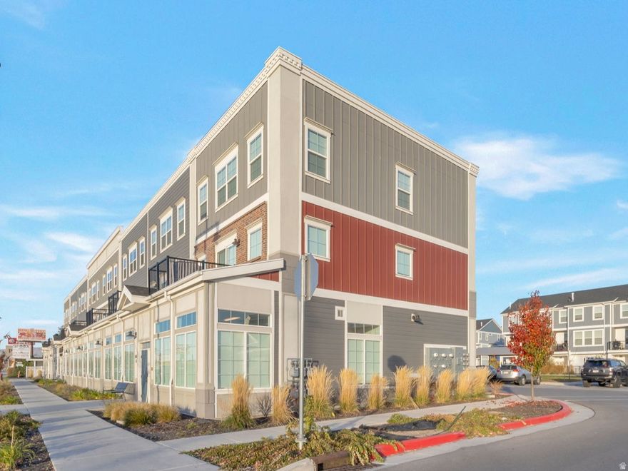 PRIME LOCATION right off State Street in the heart of South Salt Lake.  This residential unit is part of a mixed-use building that contains 8 residential units each with private 2-car garages, and 4 commercial units that face west onto State Street.  Residential units all contain rear private entry.  The condominium building is part of the new Prestwick townhome subdivision that shares amenities such as the park and clubhouse.  The 2-story residential unit boasts an open floorplan, lots of natural light with gorgeous mountain views.  There are NO restrictions on short-term rentals.  This can be a primary residence or an incredible investment opportunity. Condo is currently vacant.  Pictures provided are of the vacant unit.  Virtual layouts and staging photos are also included.