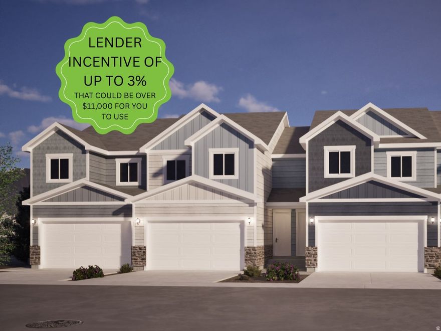 Welcome to Midland Square Townhomes in Roy! These BRAND-NEW 3-bedroom, 2.5 bathroom, townhomes feature 9' ceilings on the main level, granite or quartz countertops, soft-close cabinets, a spacious walk-in pantry with an outlet for appliances, ceiling fan in the living room, abundant kitchen storage and counter work space, LPV throughout main floor, under the stairs storage along with two linen closets upstairs, mudroom area, and 2-car garages. Partially fenced backyard spaces provide added privacy and functionality. The generously sized primary bedrooms include a walk-in closet, ceiling fan, with select homes offering double vanities and large showers, while others feature single vanities with separate tub/shower combinations. Choose from floor plans with unfinished basements for future growth OR options without basements to fit your needs. Enjoy convenient access to shopping, dining, schools, parks, and the FrontRunner. Midland Square offers comfortable, low-maintenance living in a welcoming, community-focused neighborhood.**These townhomes are currently UNDER CONSTRUCTION and as such photos may NOT be representative of this exact home**EXPECTED COMPLETION TIME IS ESTIMATED TO BE AROUND THE END OF MAY**