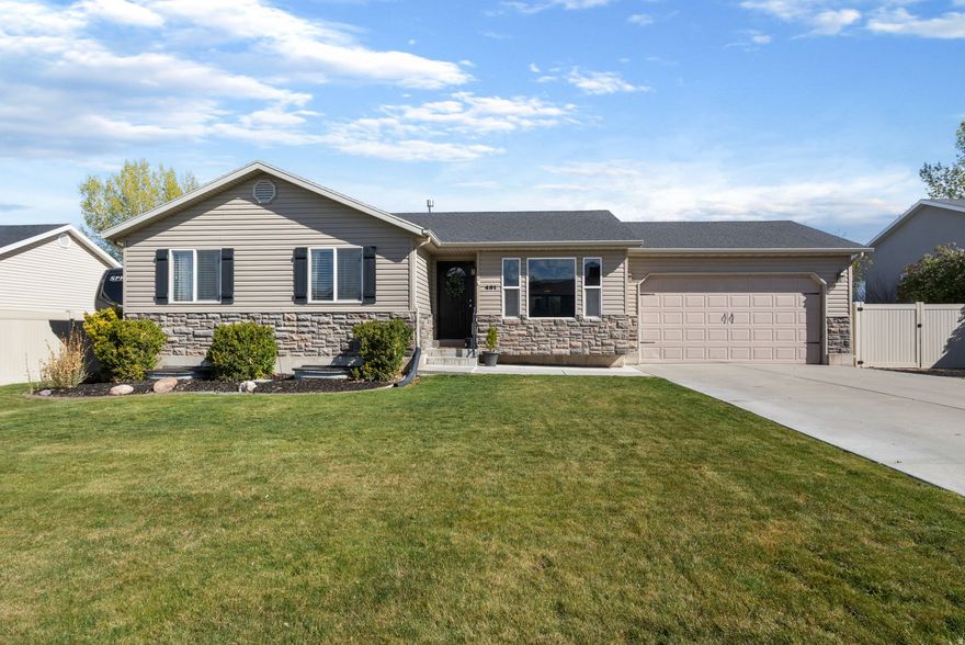 Amazing home in the heart of Nephi with a fully landscaped & fenced yard. This move in ready home has 5 bedrooms, 2 baths, large family room in the basement, 3 tone paint,  and wood floors throughout the main living area. Laundry is on the main floor near the bedrooms.  The home is facing South so it gets tons of sun on the driveway.  Beautiful view of Mt. Nebo from the backyard which has stamped concrete. Lots of RV parking. Two sheds are included.  All appliances are included, including the washer and dryer. Furnace is only 3 years old. Roof was replaced around 7 years ago and in great shape. The second bedroom in the basement will have new carpet installed. This gorgeous family home is ready for a new family with an incredible neighborhood. Also tons of neighborhood kids as well. Square footage figures are provided as a courtesy estimate only and were obtained from the county records. Buyers are advised to obtain an independent measurement.