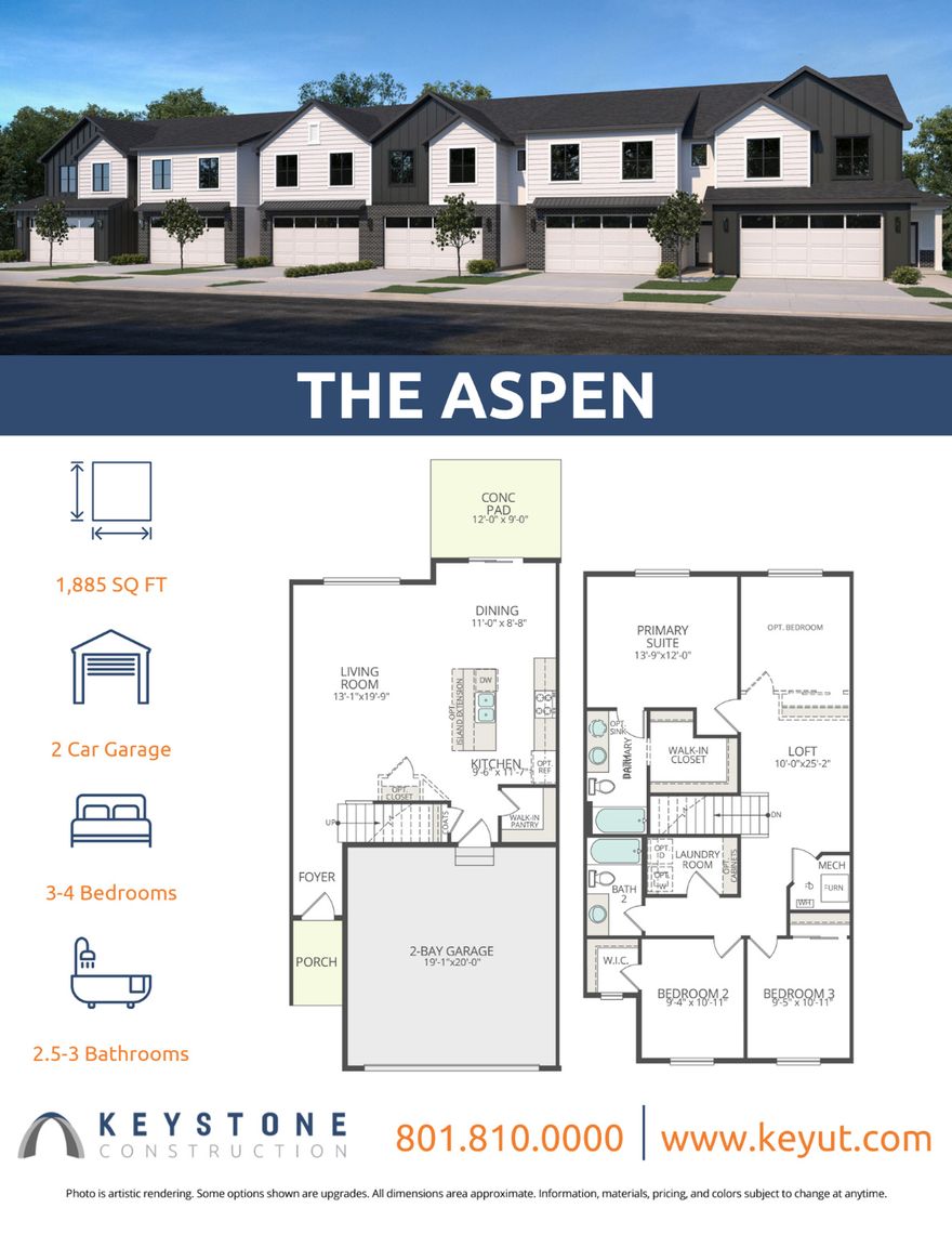 Welcome to the Aspen at Hiatt Creek. This floor plan strikes the perfect balance of space and function, highlighted by one of the largest lofts in the community. Perfect for entertaining, a second living area, or a family hangout. The main level offers an open layout with a spacious kitchen and gathering area, while oversized windows bring in plenty of natural light. Enjoy the privacy of a fenced-in backyard and the convenience of a full 25-foot driveway. Home is under construction and includes a 3% flex incentive toward closing costs, rate buy down, design upgrades, etc. Visit our design center to personalize your finishes and come tour our homes today to experience the Keystone Construction difference.