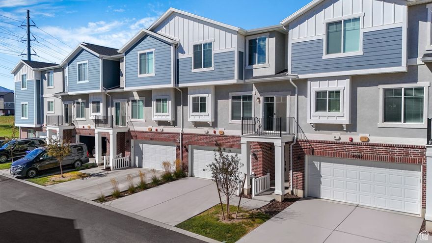 Experience modern comfort in this 3 bedroom, 2.5 bathroom townhome, ideally located in the heart of Riverton.  Just minutes from Riverton Hospital, Riverton High School, shopping, dining, and everyday conveniences, it offers the ideal blend of comfort and accessibility.  The first floor features a two car garage, coat hook/bench and welcoming entryway. Upstairs, the open concept second floor is designed for modern living and effortless entertaining, highlighted by soaring 9 foot ceilings, upgraded laminate flooring, and a stylish kitchen with quartz countertops.  On the third floor you'll find three bedrooms including a serene primary suite, two full bathrooms, and a conveniently located laundry room. Large windows throughout flood the home with natural light, while the private deck is the perfect place to relax and take in the views.  Located in a desirable new subdivision, this home offers both style and convenience, ready for you to move in and enjoy!