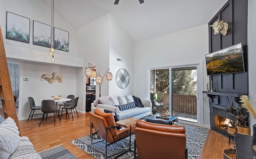 Top-floor Powderwood corner unit with views of the Utah Olympic Park and surrounding Wasatch Mountains. This 3-bedroom, 2-bath layout includes a spacious loft serving as the third bedroom, offering flexibility for guests or additional living space. The open-concept design creates a comfortable and inviting atmosphere, ideal for year-round use or a mountain retreat. Conveniently located near Kimball Junction, Tanger Outlets, dining, and everyday amenities, with easy access to public transportation and nearby trail systems for walking and biking. Park City Mountain Resort and Historic Old Town are just a short drive away. Powderwood amenities include a heated outdoor pool, spa, tennis courts, volleyball court, clubhouse, fitness center, and outdoor gathering areas. With its location, layout, and flexible use potential, this property presents a strong opportunity for a primary residence, second home, or investment property.