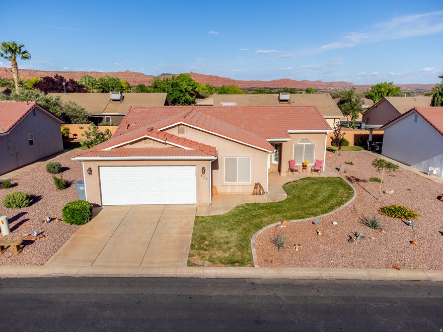 PROFESSIONAL PICS COMING SOON!  Well-maintained home in the sought-after Padre Lakes community in Ivins! This 1,477 sq ft, 3 bed, 2 bath home offers an open layout with vaulted ceilings and great natural light. The kitchen features upgraded countertops, ample cabinetry, and a large breakfast bar-perfect for everyday living and entertaining. The spacious primary suite provides a comfortable retreat, while plantation shutters throughout add charm and efficiency. Enjoy low-maintenance desert landscaping, a welcoming back patio, and a 2-car garage. Located in a quiet, well-kept neighborhood with walking paths and water features, just minutes from Snow Canyon, Tuacahn, and scenic red rock views. Clean, move-in ready, and easy to love.
