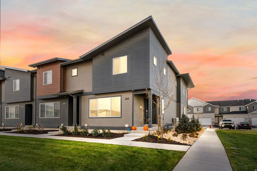 Built in 2024, this stunning 3-bedroom, 2-bath townhome offers 2,043 sq. ft. of modern living with a bright, open layout and stylish finishes throughout. The main floor features a beautiful kitchen with white craftsman-style cabinets, quartz countertops, and stainless steel appliances-including the refrigerator! Upstairs, you'll find the spacious owner's suite with a private bathroom, a conveniently located laundry room, and two additional bedrooms with a full secondary bath. Enjoy the comfort and convenience of an attached 2-car garage and a prime end-unit location that provides extra light and privacy. Buyer is advised to obtain an independent measurement.