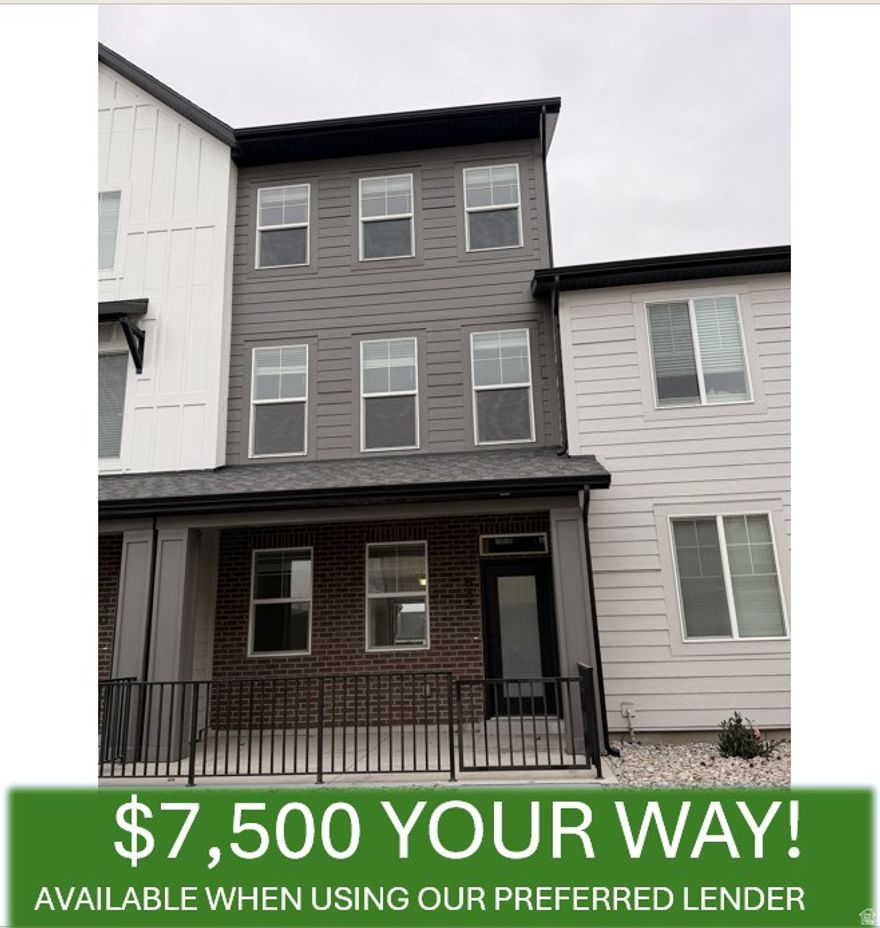Darling 2 bedroom unit ready for a quick move in. Located in the back of the community with a driveway, you'll find comfort and style in the great townhome. Quartz countertops throughout and easy to care for LVP flooring and carpeting. Both bedrooms have en-suite bathrooms and walk in closets. Schedule a showing today! Get builder incentives when using our preferred lenders, ask agent for details.