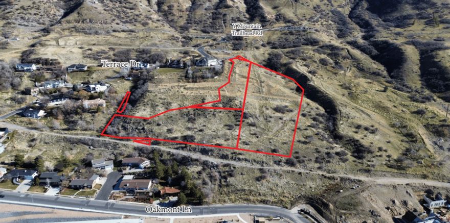 Rare opportunity to build on Y Mountain.   6.493 Acres  $500,000  Incredible Views of Utah County  Located Near Y Mountain Trailhead  $77,000/Acre  County Parcel #'s: 22:006:0165, 22:006:0166, 22:006:0167, 22:006:0168, 20:080:0007 and 20:080:0028  Requires substantial work to install driveway and utilities to lot.